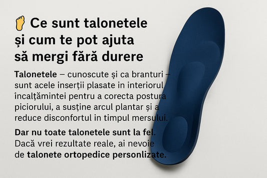 „Talonete personalizate OrthoFlex – soluții ortopedice pentru dureri de picioare și postură corectă”